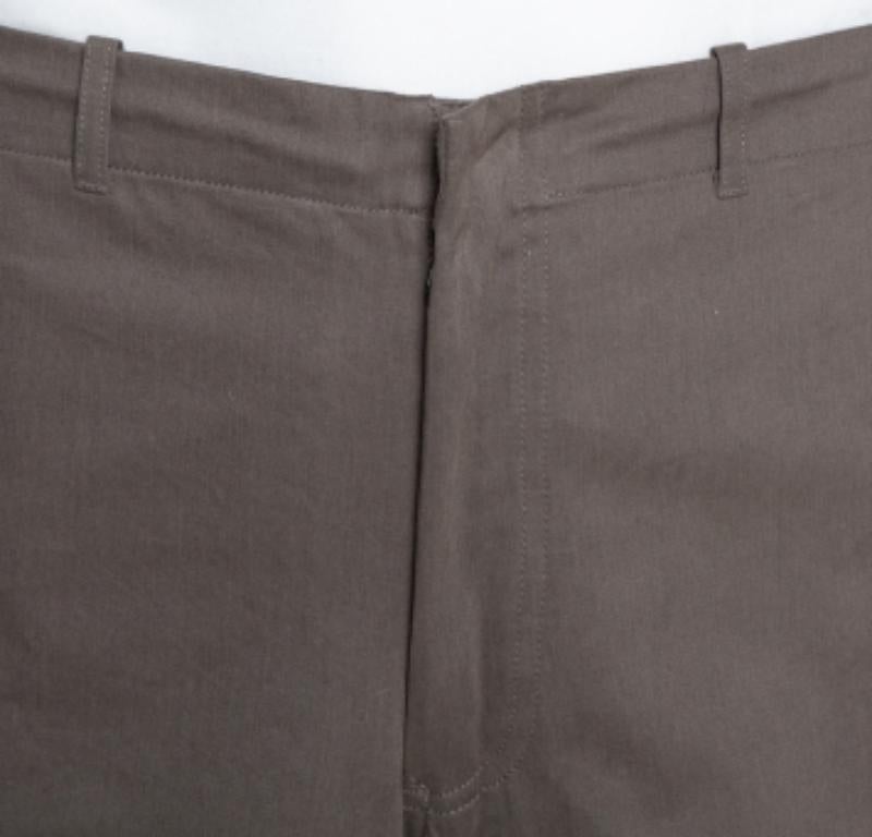 Gray Emporio Armani Dark Grey Cotton Drawstring Waist & Cuff Trousers L For Sale