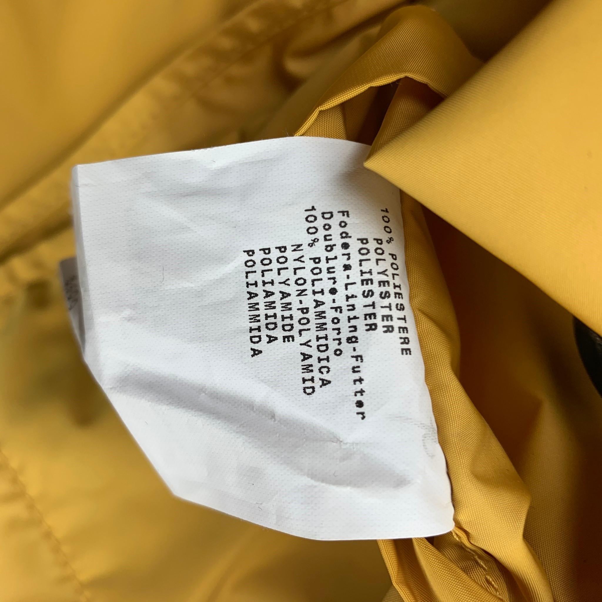 Men's EMPORIO ARMANI David Line Size 38 Yellow Polyester Epaulettes Belted Coat