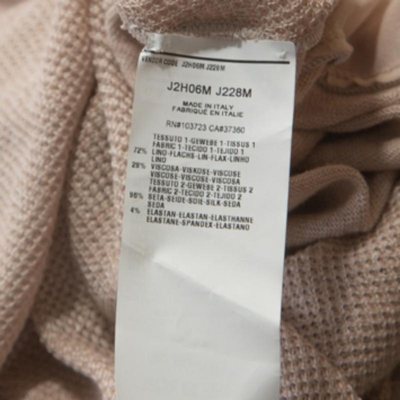 Donna Emporio Armani Top in maglia all'uncinetto con inserto in seta rosa scuro XS in vendita