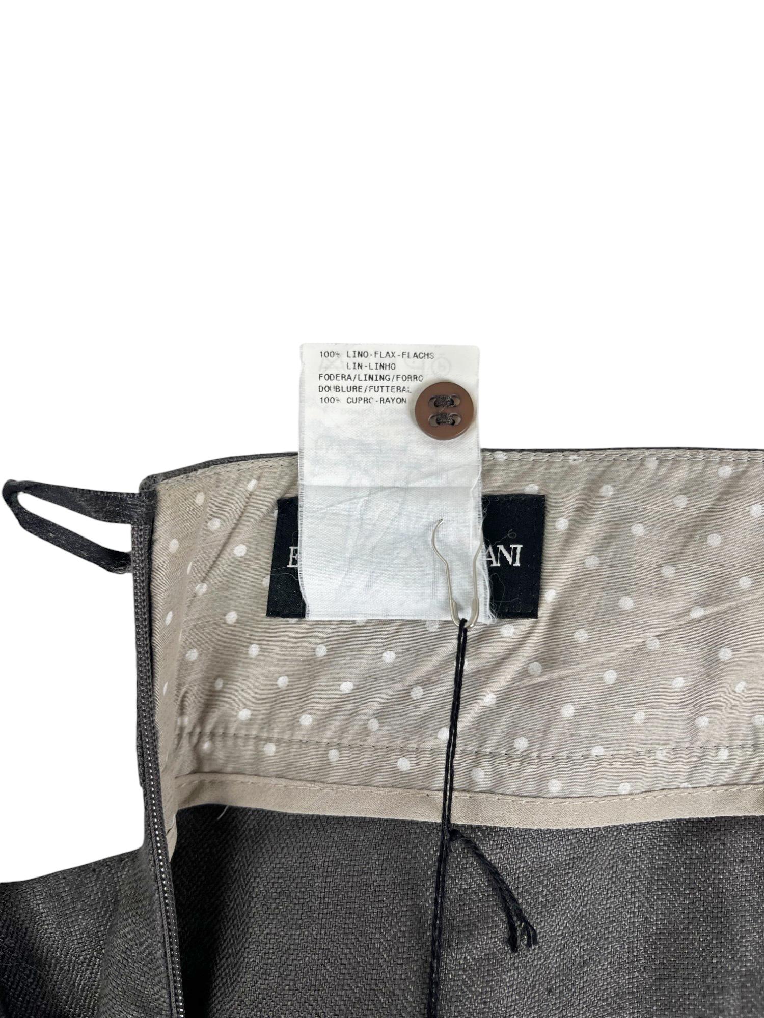 Emporio Armani F/W 2008 Pantalon palazzo évasé gris en vente 6