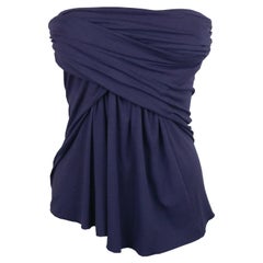 EMPORIO ARMANI – Genuine Purple Strapless Draped Top Size 10US 40EU