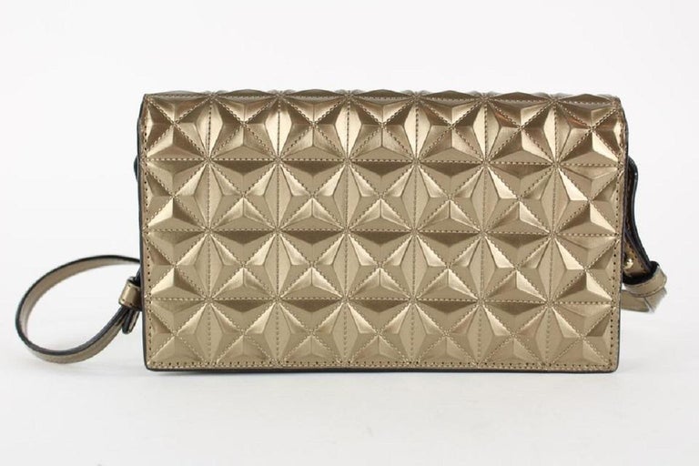 Emporio Armani Gold Geometric Quilted Crossbody Flap Bag 12AX1216 For Sale  at 1stDibs