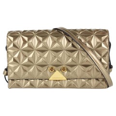 Vintage Emporio Armani Gold Geometric Quilted Crossbody Flap Bag 12AX1216