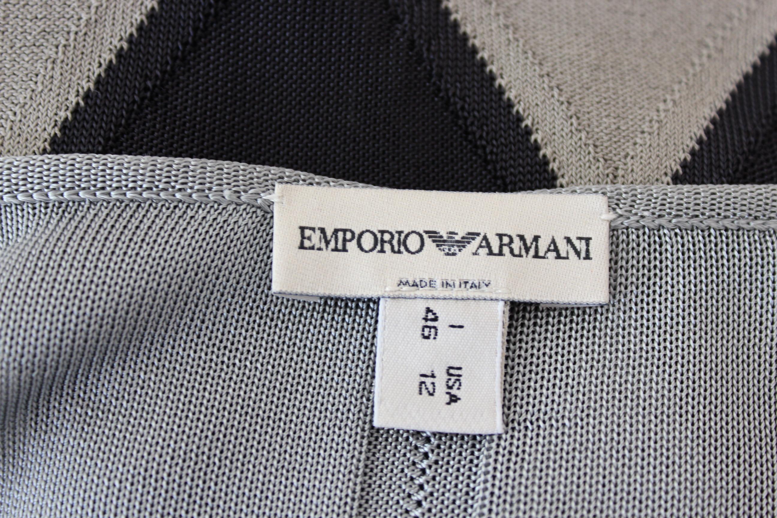 Emporio Armani Gray Viscose Evening Perforated Rhombus Shirt 1