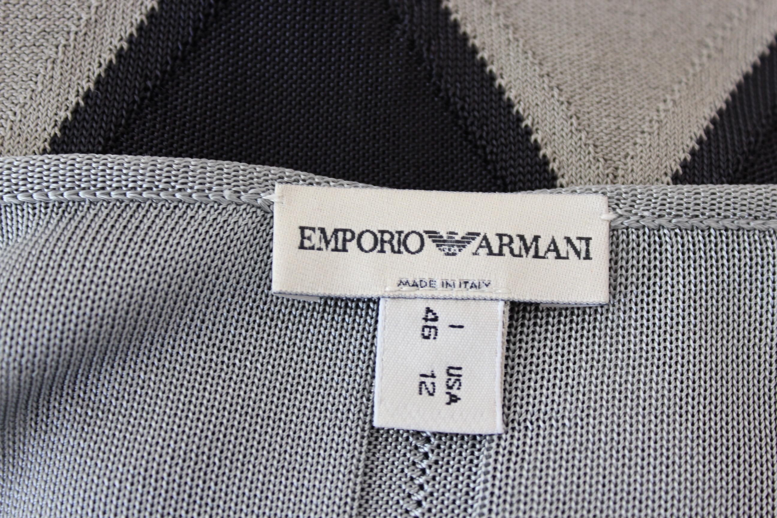 emporio armani gray viscose evening perforated rhombus shirt