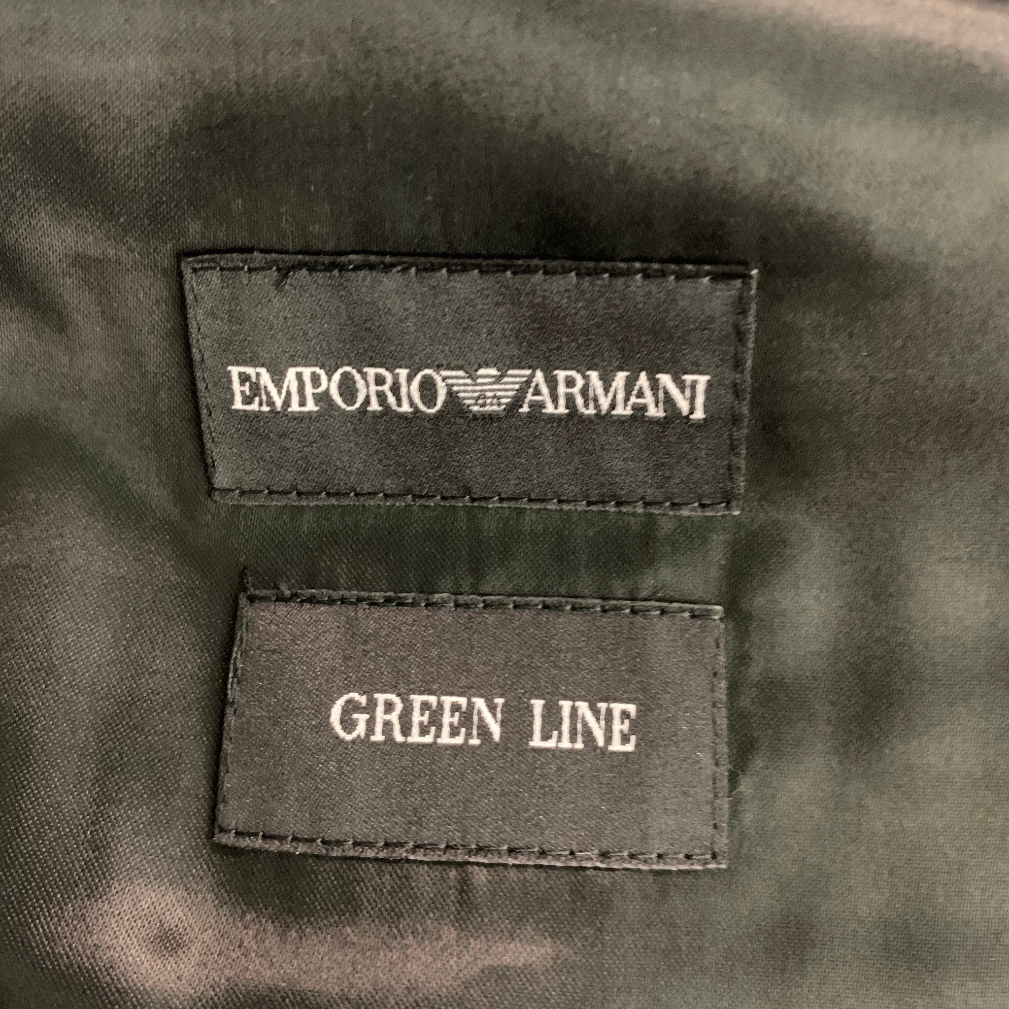 EMPORIO ARMANI Green Line Size 46 Black Solid Wool Asymmetrical Vest 1