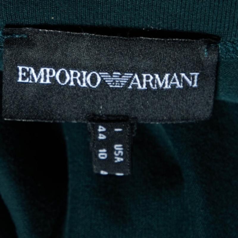 Donna Emporio Armani Greene & Greene Logo Print Cotton Crew Neck T-Shirt M. T. I. in vendita