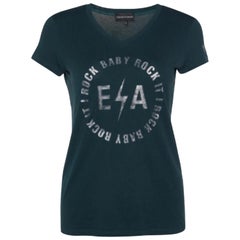 Emporio ARMANI Camiseta cuello redondo algodón verde con logotipo M