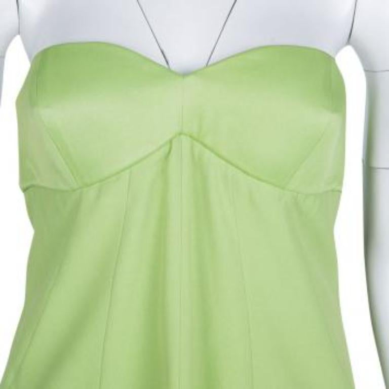 Vert Emporio Armani Green Strapless Dress M en vente