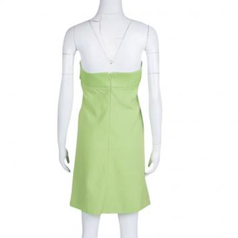 Emporio Armani Green Strapless Dress M Pour femmes en vente