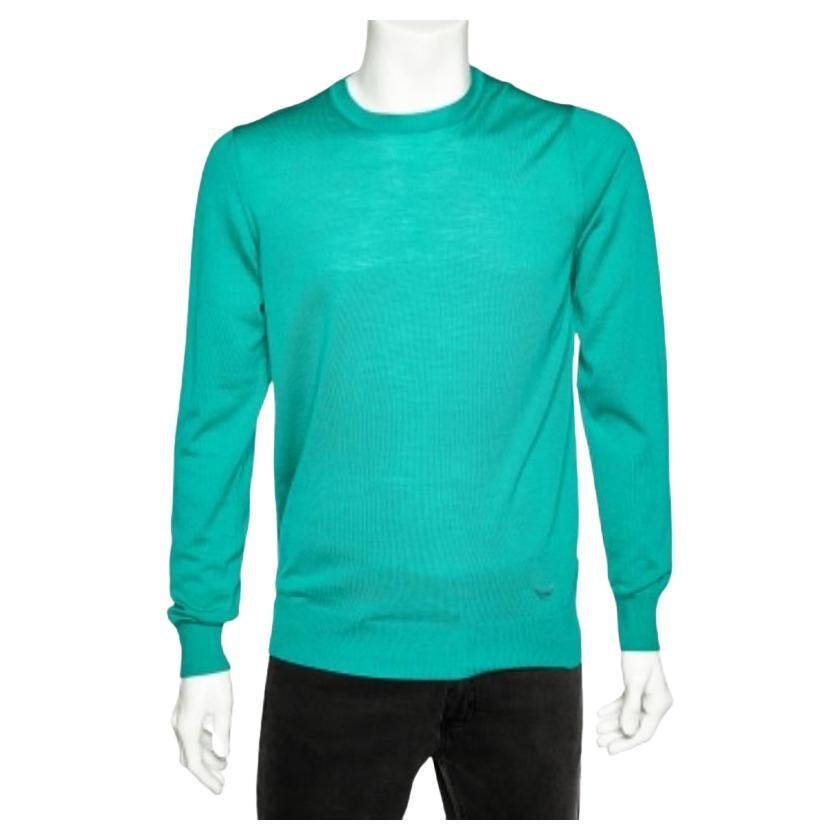 Emporio Armani Green Wool Crewneck Jumper XL