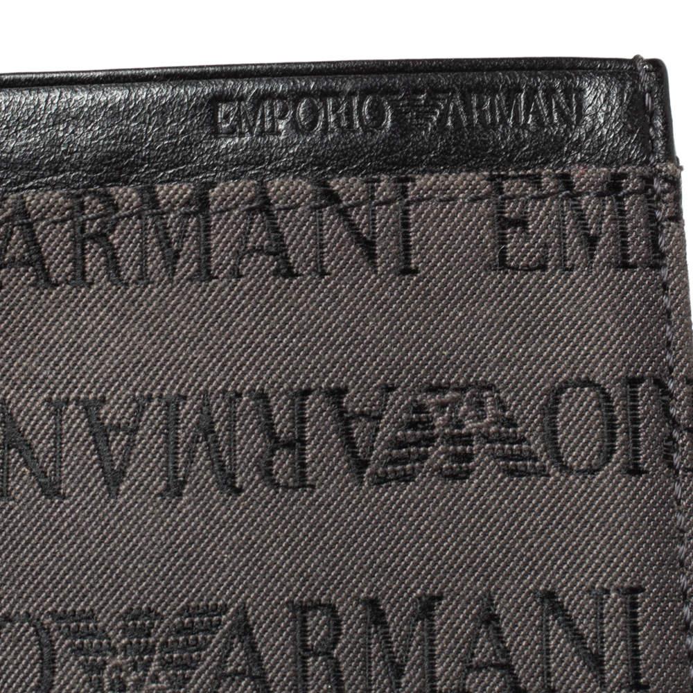 Emporio Armani Grey/Black Leather Card Holder 3