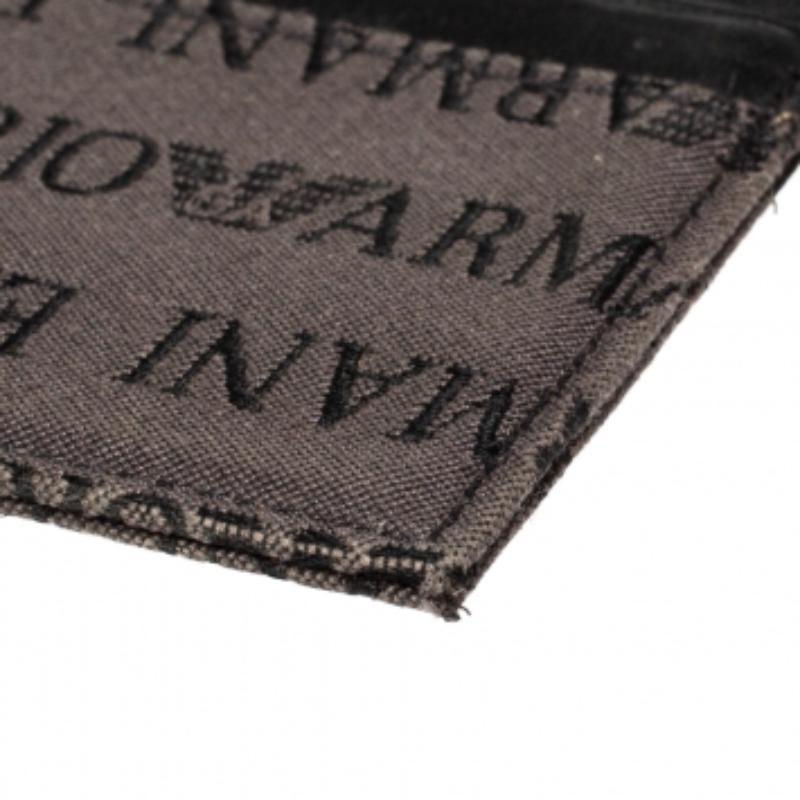 Portacarte Emporio Armani in pelle grigio/nero in vendita 2