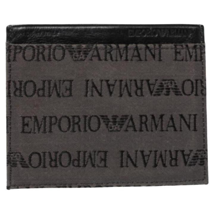 Portacarte Emporio Armani in pelle grigio/nero in vendita