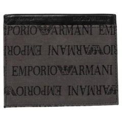 Emporio Armani Grey/Black Leather Card Holder