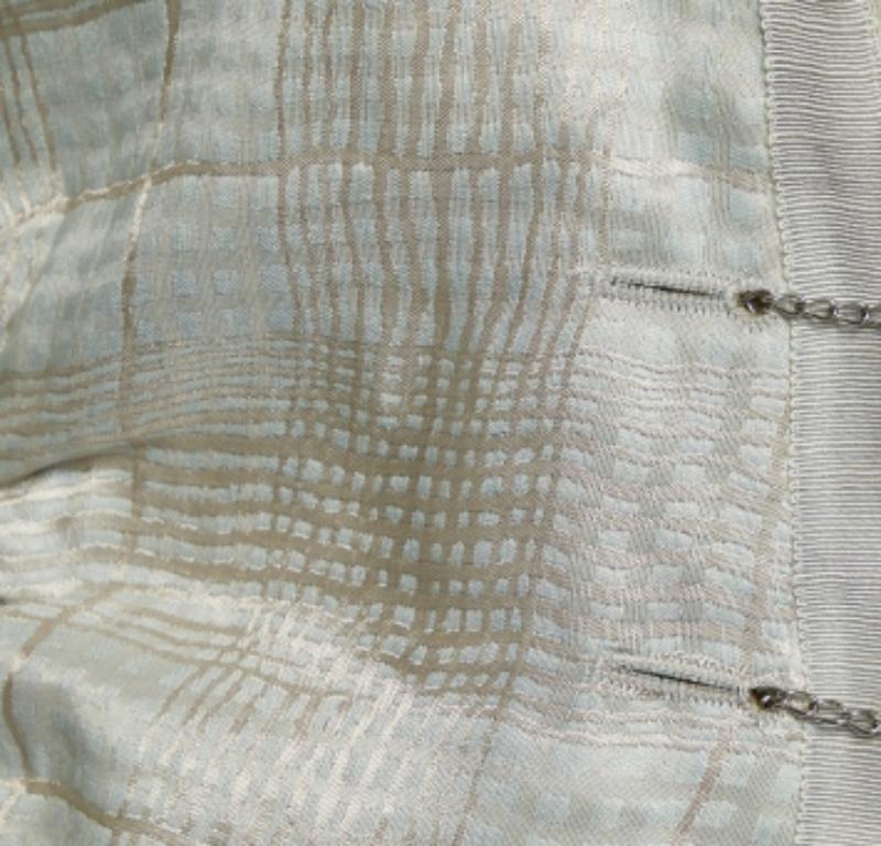 De las mujeres Emporio ARMANI Chaqueta gris a cuadros de lino con detalle de volantes M en venta