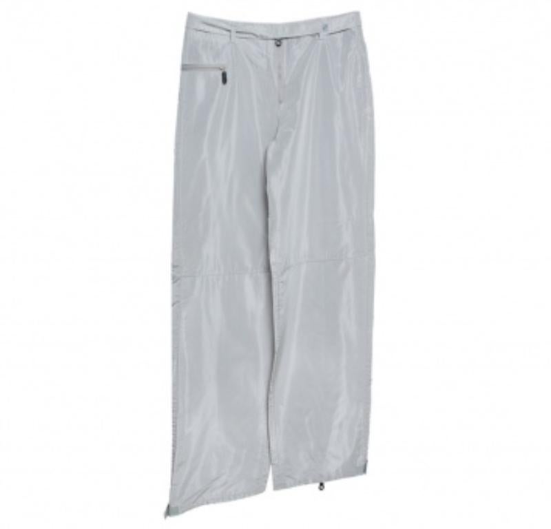 Emporio Armani Grey Coated High Waist Pants M For Sale 1