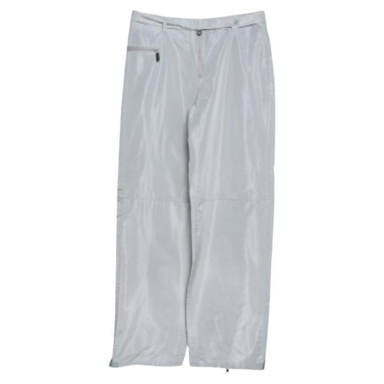 Emporio Armani Grey Coated High Waist Pants M For Sale
