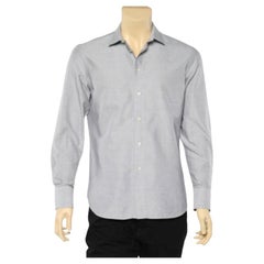 Emporio ARMANI Camisa gris de algodón con botones M