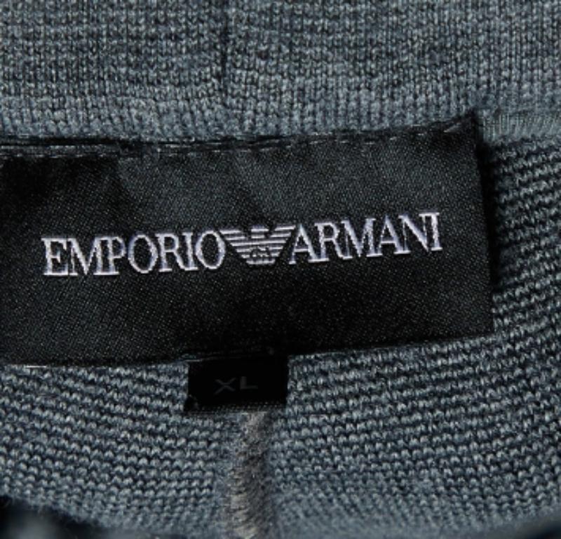 Emporio Armani Pantaloni jogger in maglia grigia XL In condizioni buone in vendita a Dubai, Al Qouz 2