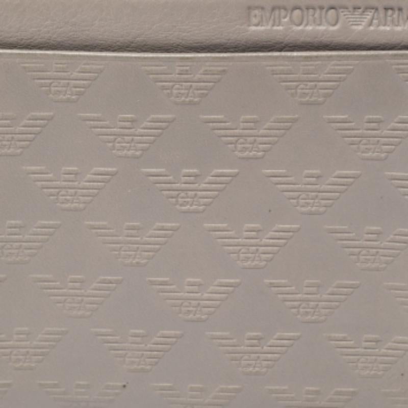 Marrone Portacarte Emporio Armani in pelle grigia