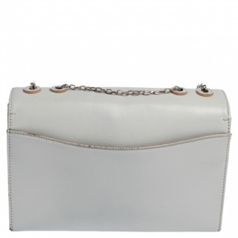  Emporio Armani - Sac à bandoulière en cuir gris avec chaîne Pour femmes 