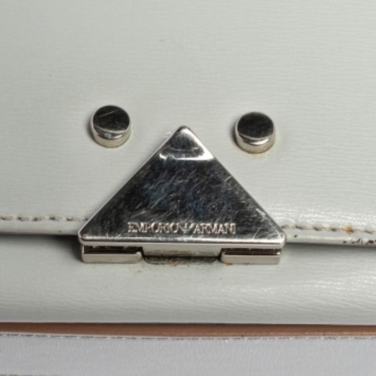 Emporio Armani - Sac à bandoulière en cuir gris avec chaîne 2
