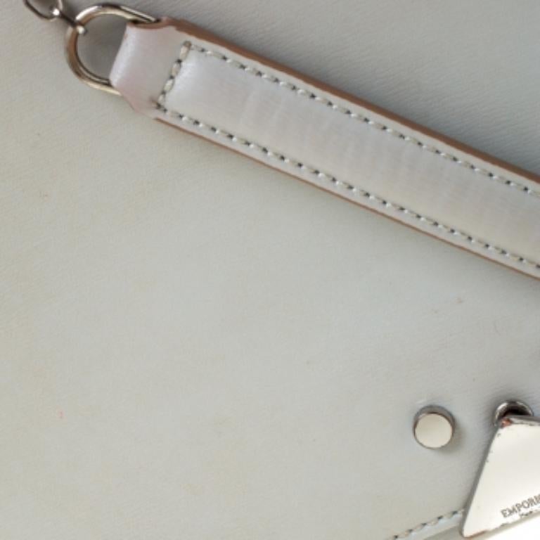 Donna Emporio Armani Borsa a tracolla in pelle grigia con doppia catena in vendita