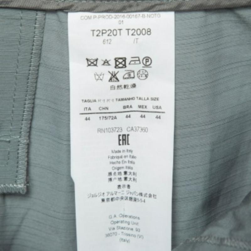 Emporio Armani Grau Lederbesatz Krepp Hohe Taille Hose M im Zustand „Gut“ im Angebot in Dubai, Al Qouz 2