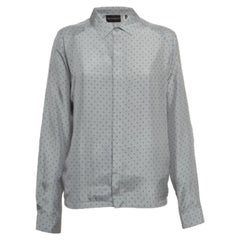 Emporio ARMANI Chemise en soie grise à imprimé cachemire S