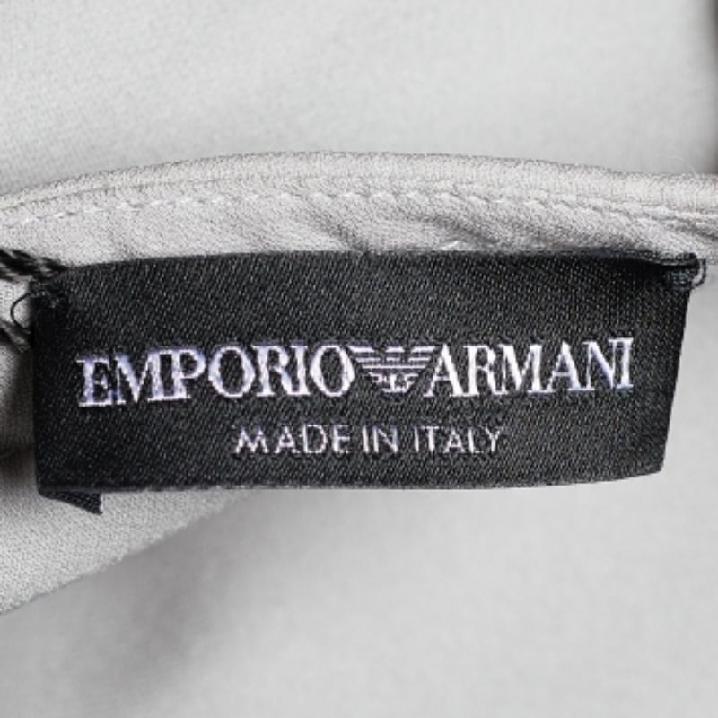 Emporio Armani Grey Silk Top S In Good Condition For Sale In Dubai, Al Qouz 2