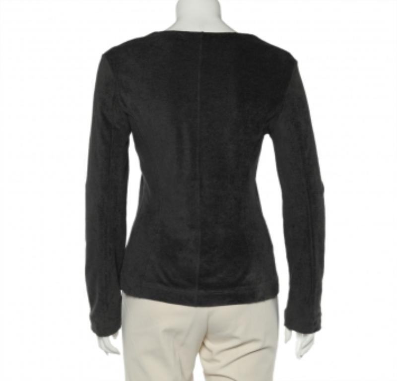 Nero Emporio Armani Giacca con zip in spugna grigia M. I. in vendita