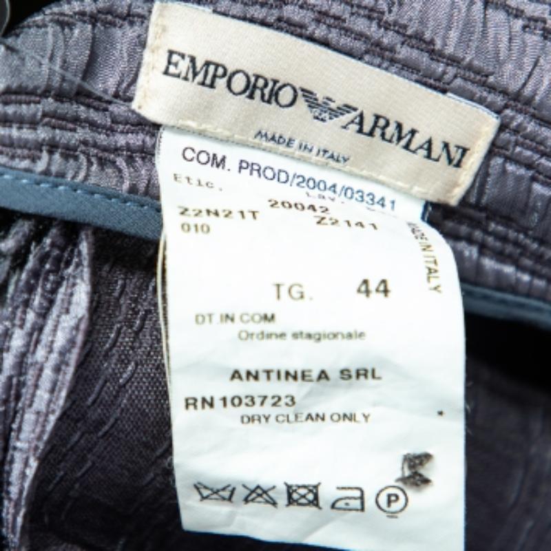 Emporio Armani Grigio Gonna midi drappeggiata con nappe sintetiche testurizzate M. In condizioni buone in vendita a Dubai, Al Qouz 2