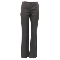 Emporio Armani Highwaist Trouser in Olive Green Wool
