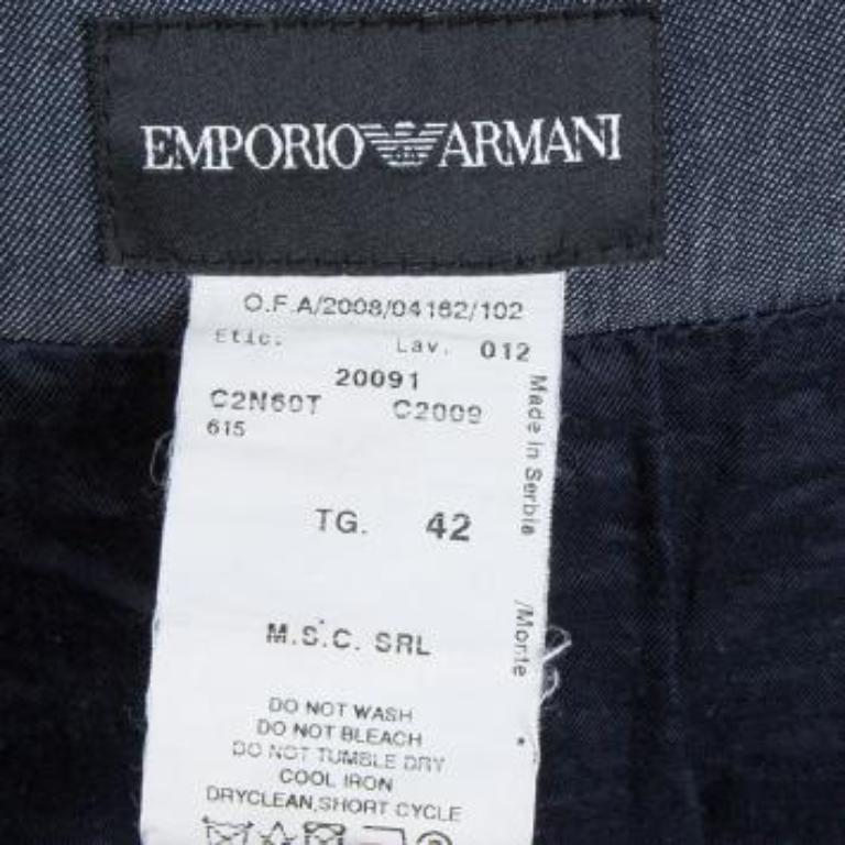 Emporio Armani Indigo Contrast Waist Panel Detail A-line Skirt M Damen im Angebot