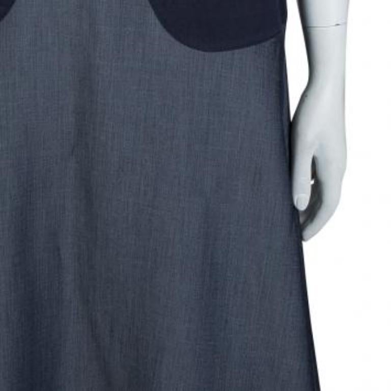 Emporio Armani Indigo Contrast Waist Panel Detail A-line Skirt M im Angebot 2