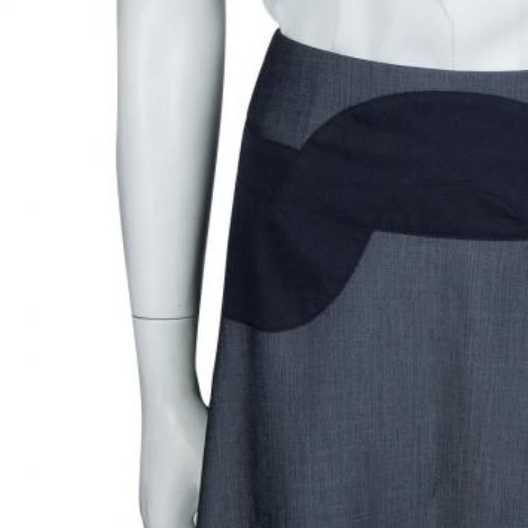 Emporio Armani Indigo Contrast Waist Panel Detail A-line Skirt M im Angebot 3