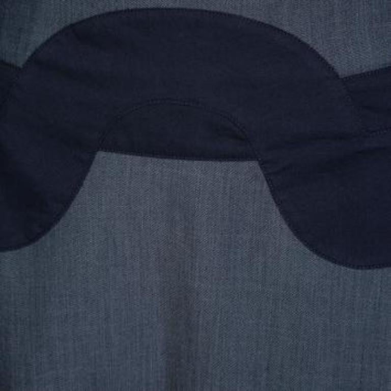 Emporio Armani Indigo Contrast Waist Panel Detail A-line Skirt M im Angebot 4