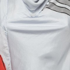 Emporio Armani Light Blue Printed Silk Draped Top S