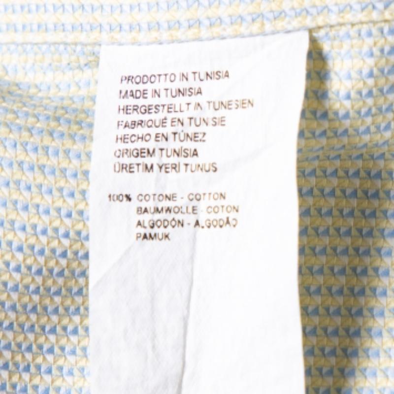 Emporio Armani Light Green Cotton Button Front Shirt S In Good Condition For Sale In Dubai, Al Qouz 2