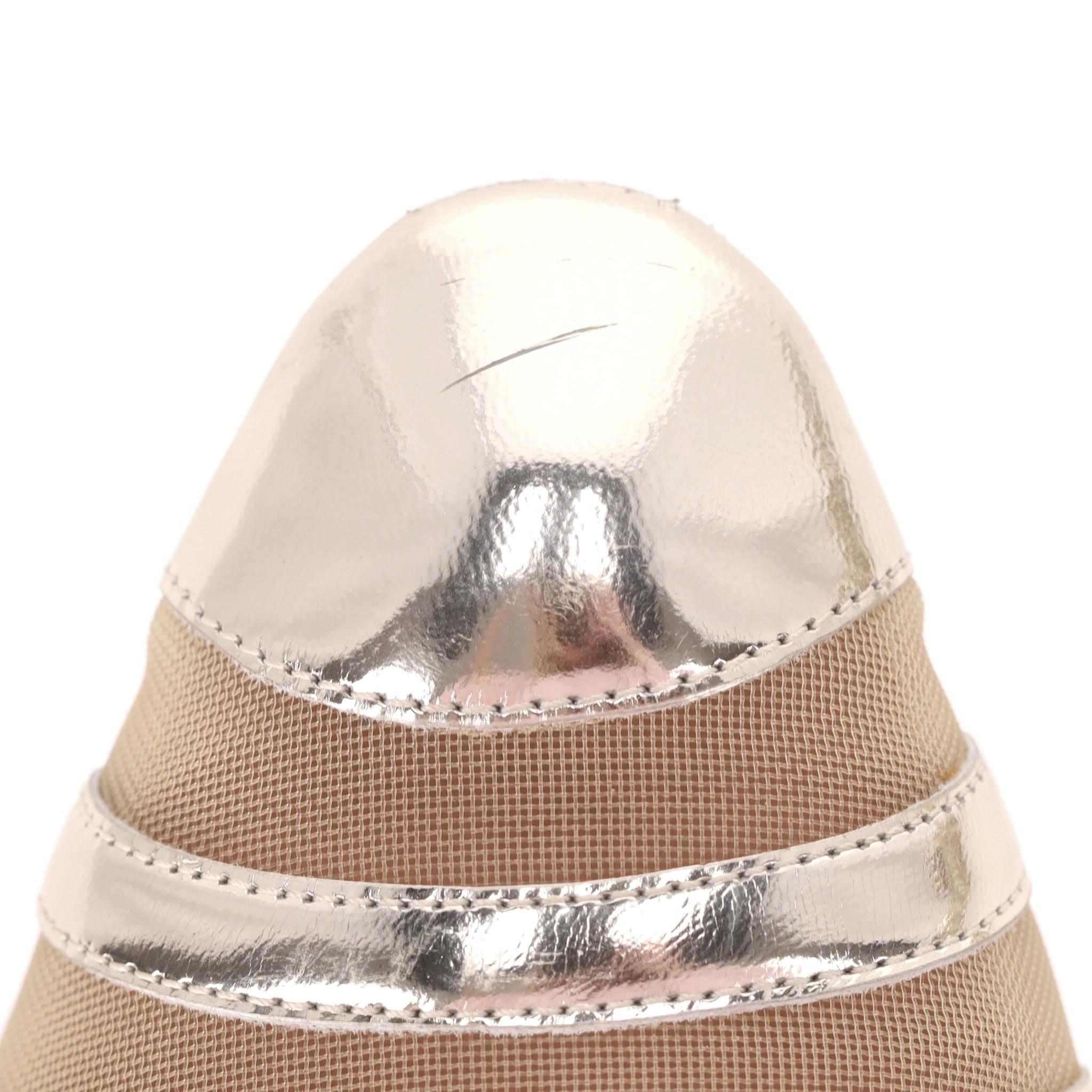 Emporio Armani Gestreifte Loafers aus Metallic-Leder im Angebot 5