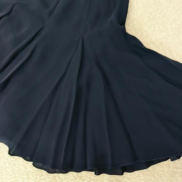Emporio Armani Midnight-Blue Wool-Blend Knife-Pleat Midi Skirt en venta 8
