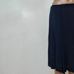 Emporio Armani Midnight-Blue Wool-Blend Knife-Pleat Midi Skirt