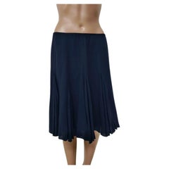 Emporio Armani Midnight-Blue Wool-Blend Knife-Pleat Midi Skirt