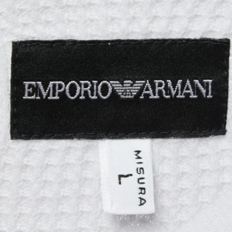 Camiseta Emporio ARMANI Misura Lila Pálido Logotipo Estampado Algodón Texturizado L Gris en venta