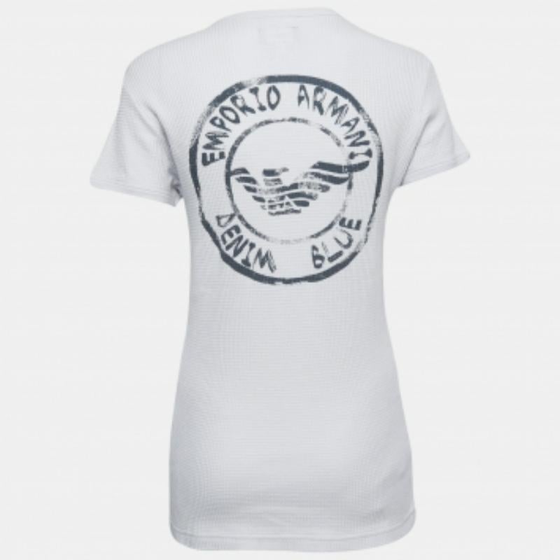Camiseta Emporio ARMANI Misura Lila Pálido Logotipo Estampado Algodón Texturizado L en Bastante bueno estado para la venta en Dubai, Al Qouz 2