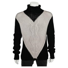 Emporio ARMANI Pull à col roulé en maille torsadée monochrome XXXL