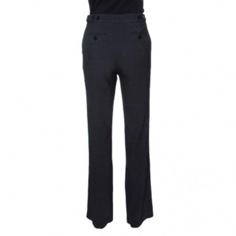 Nero Emporio Armani Pantaloni sartoriali in lana monocromatica Dot Dot Dot M. in vendita
