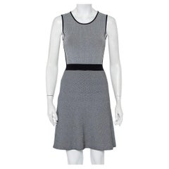 Emporio Armani Monochrome Patterned Knit Skater Dress S