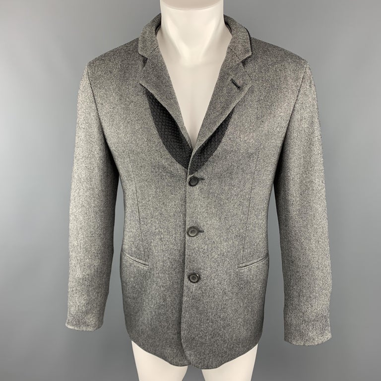EMPORIO ARMANI MR A Size 40 Heather Gray Wool Blend Knit Jacket at